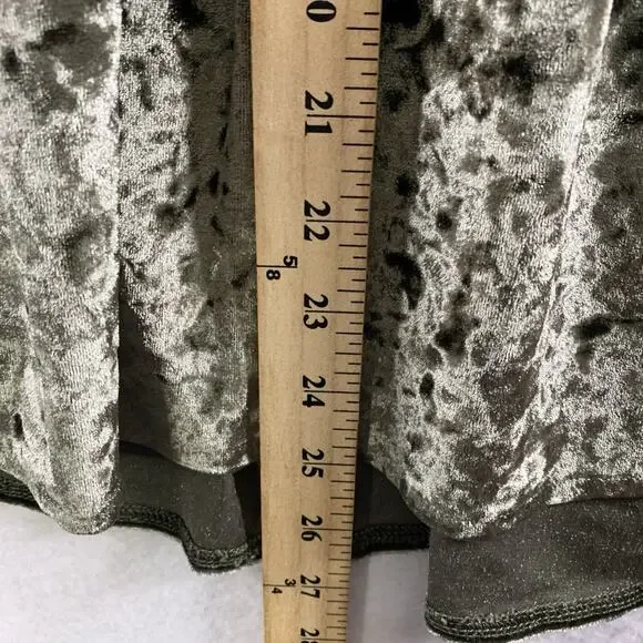 POL Womens Velvet‎ Crochet Trim Tunic Top Sz S Oversized Boho Chic Dark Romantic - Picture 5 of 8